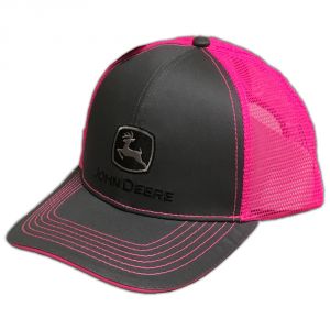 John Deere Grey with Neon Pink Mesh Snapback Hat - 23080418CH00